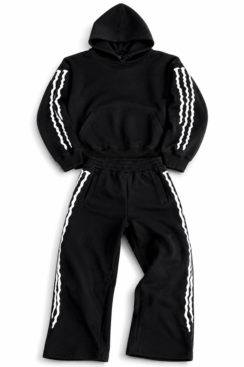 TRIPLE STRIPE SWEATSUIT (BLACK)